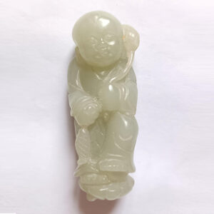 Chinese Jade Carving 玉童持荷
