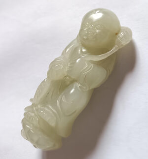Chinese Jade Carving 玉童持荷 - Image 3