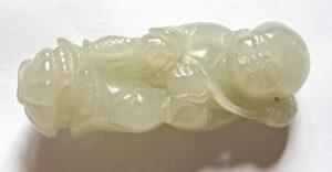 Chinese Jade Carving 玉童持荷 - Image 2